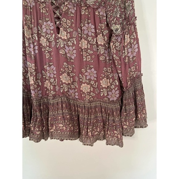 American Eagle Floral Lace-Up Bell Sleeve Top size S - Picture 5 of 8